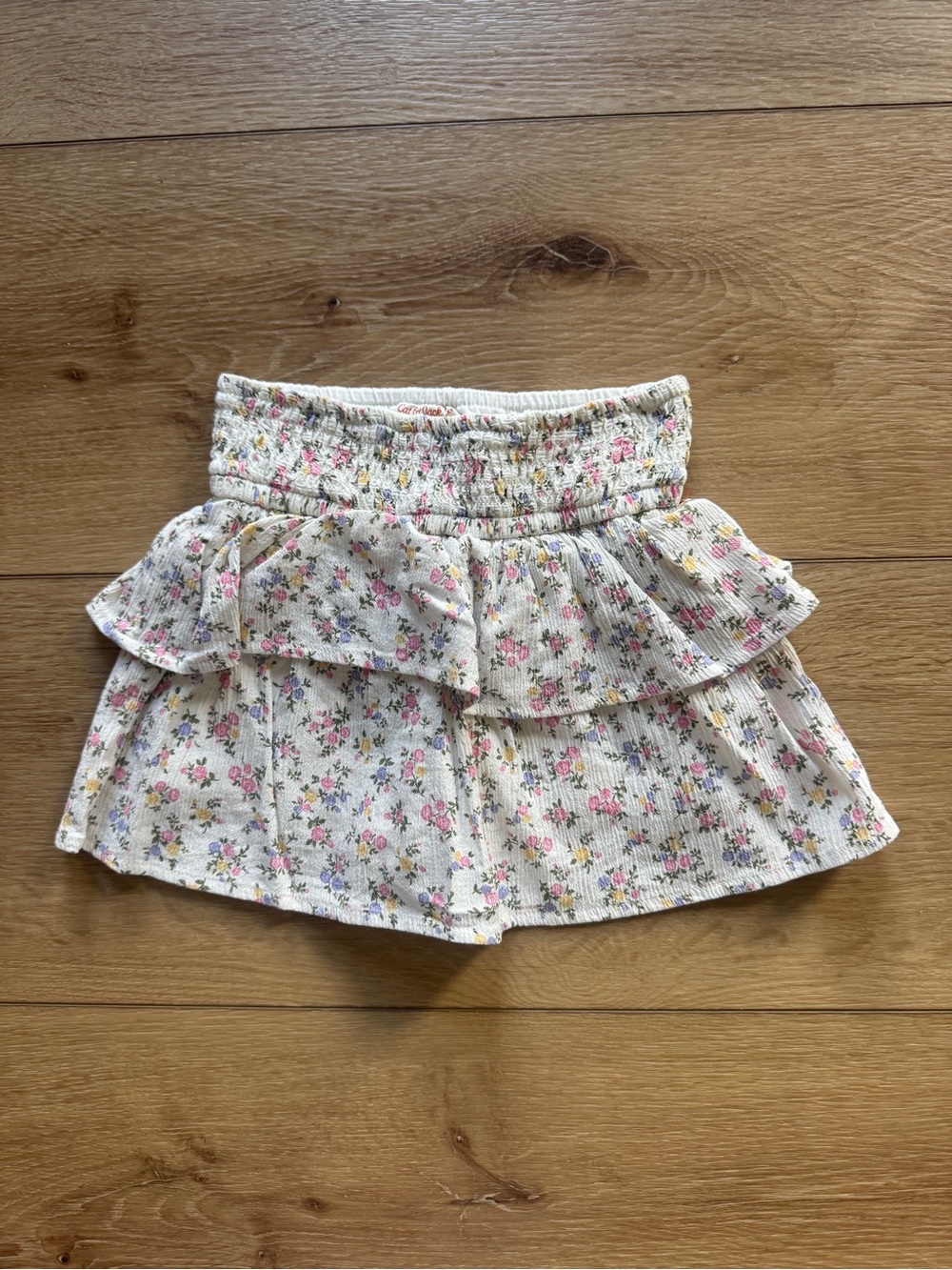 Cat & Jack Cream Skort with Pink and Yellow Floral Print